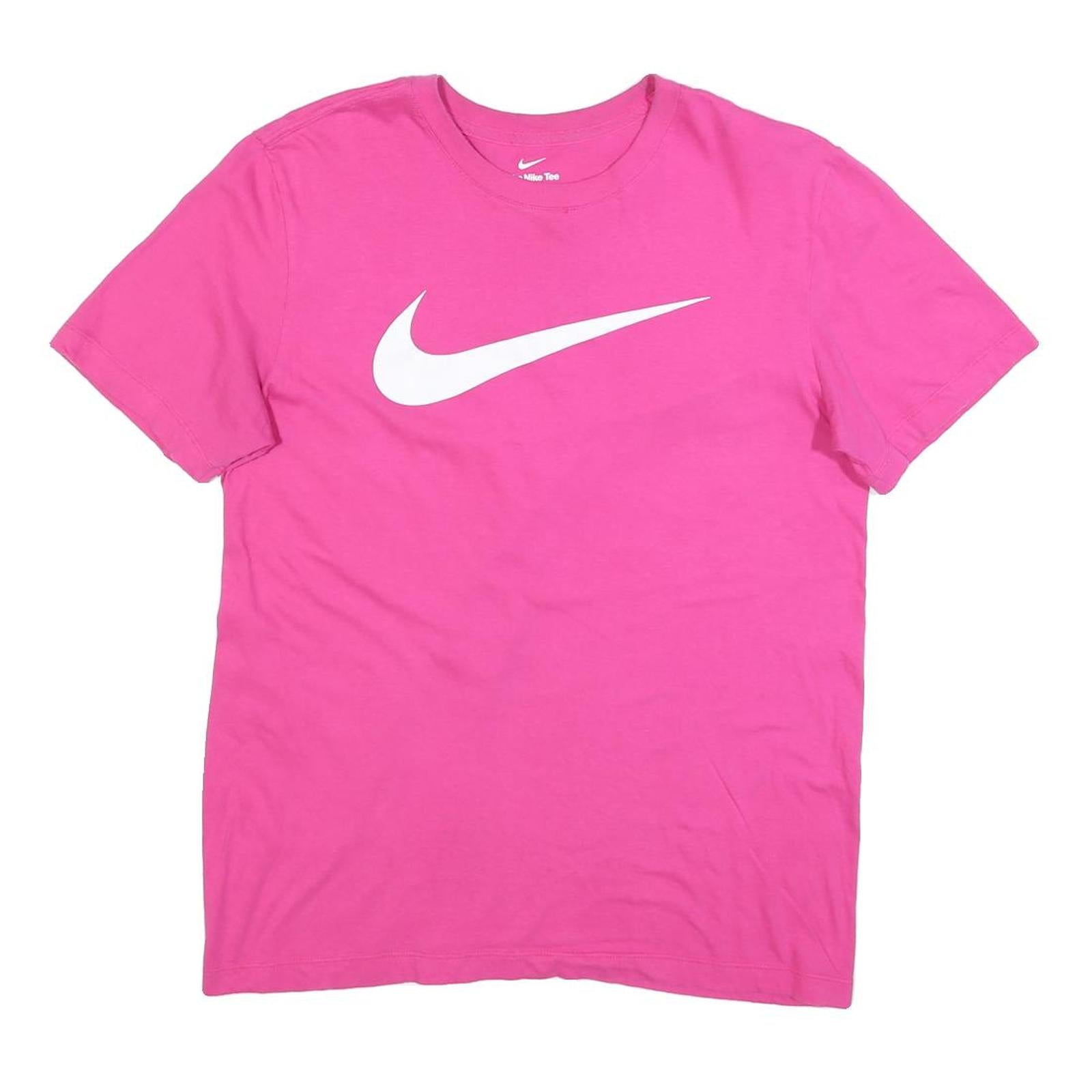 NIKE Mens Pink Crew Neck Short Sleeve T-Shirt M Cotton Blend Casual Sportswear