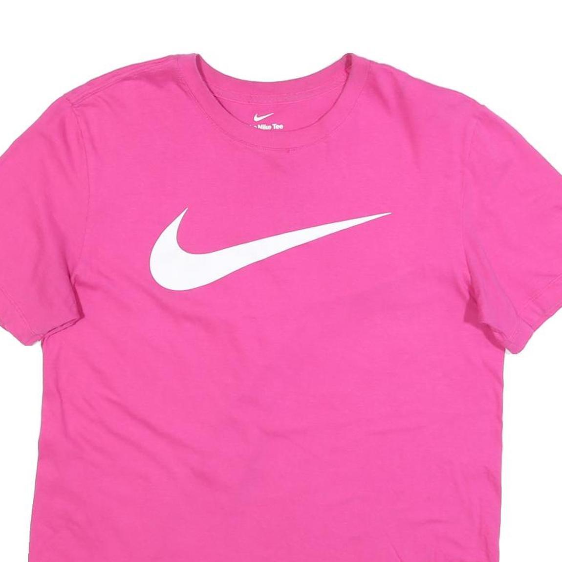NIKE Mens Pink Crew Neck Short Sleeve T-Shirt M Cotton Blend Casual Sportswear