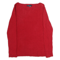 TOMMY HILFIGER Mens Red Patterned Cotton Jumper Crew Neck Basic Knit XL Casual