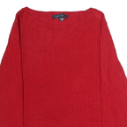 TOMMY HILFIGER Mens Red Patterned Cotton Jumper Crew Neck Basic Knit XL Casual