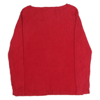 TOMMY HILFIGER Mens Red Patterned Cotton Jumper Crew Neck Basic Knit XL Casual