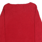 TOMMY HILFIGER Mens Red Patterned Cotton Jumper Crew Neck Basic Knit XL Casual