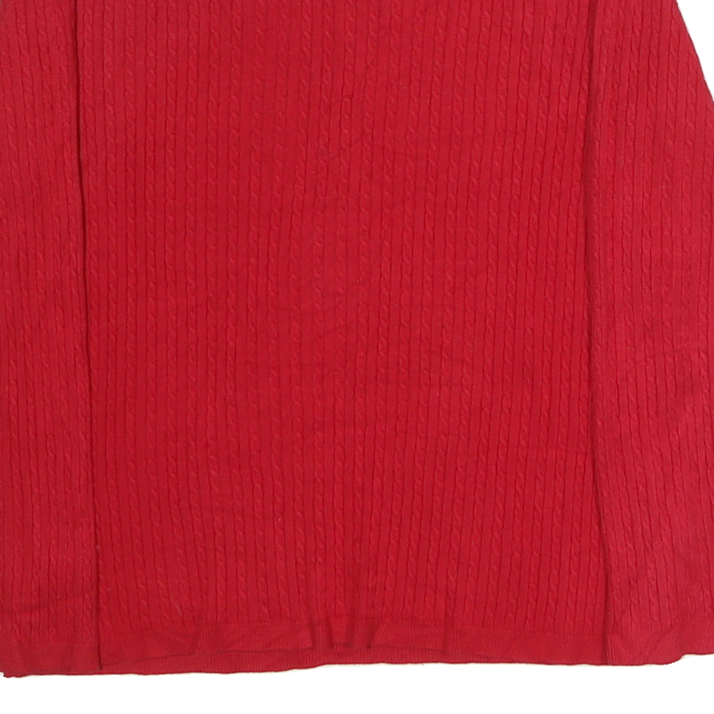 TOMMY HILFIGER Mens Red Patterned Cotton Jumper Crew Neck Basic Knit XL Casual