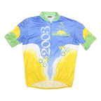 VOMAX Mens Blue & Yellow Hilly Hundred 2003 Cycling T-Shirt XL Short Sleeve Zip