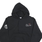 CHAMPION Mens Black Hoodie M Cotton Blend Pullover Serve Customers First Graphic