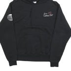 CHAMPION Mens Black Hoodie M Cotton Blend Pullover Serve Customers First Graphic