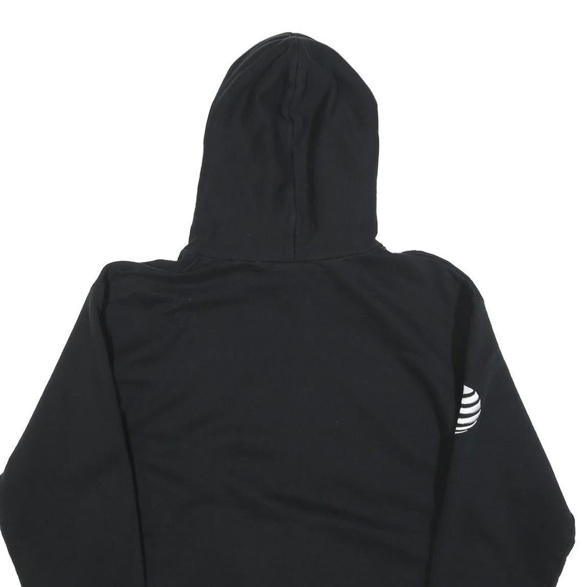CHAMPION Mens Black Hoodie M Cotton Blend Pullover Serve Customers First Graphic