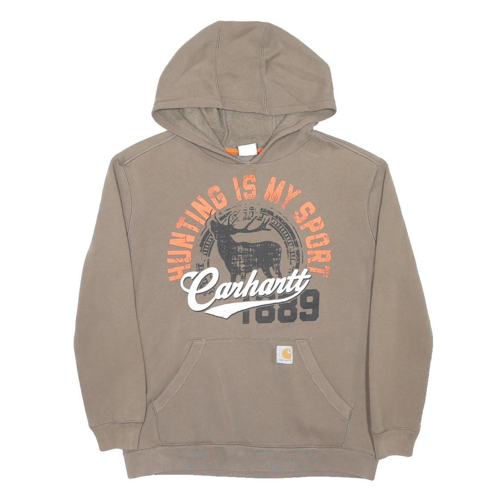 CARHARTT Boys Beige Hunting Is My Sport Pullover Hoodie XL