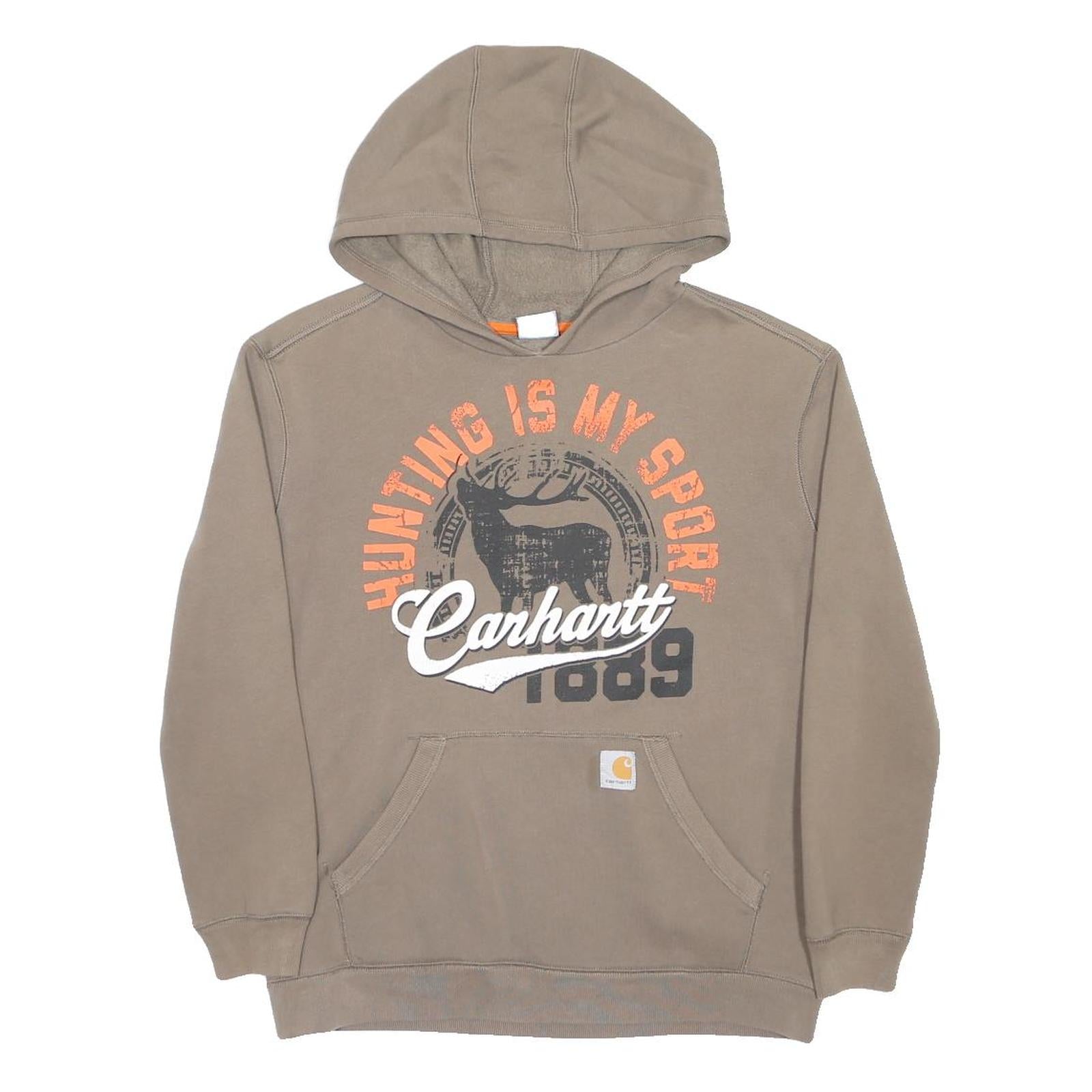CARHARTT Boys Beige Hunting Is My Sport Pullover Hoodie XL