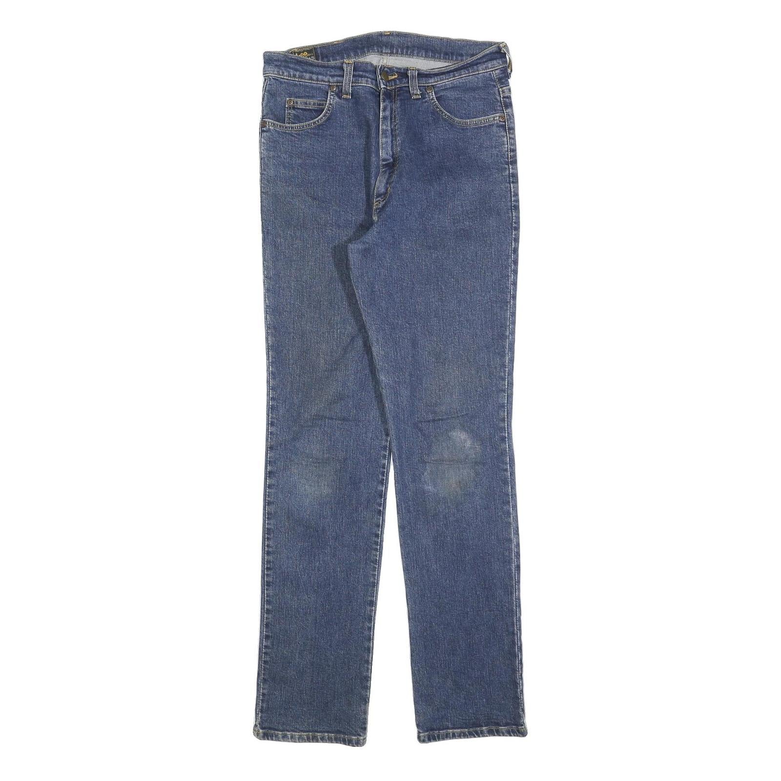 LEE Mens Slim Blue Denim Jeans W32 L31 Classic Cotton Blend Zip Pockets