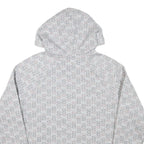 CHAMPION Mens Grey All Over Logo Print Pullover Hoodie M Casual Wear