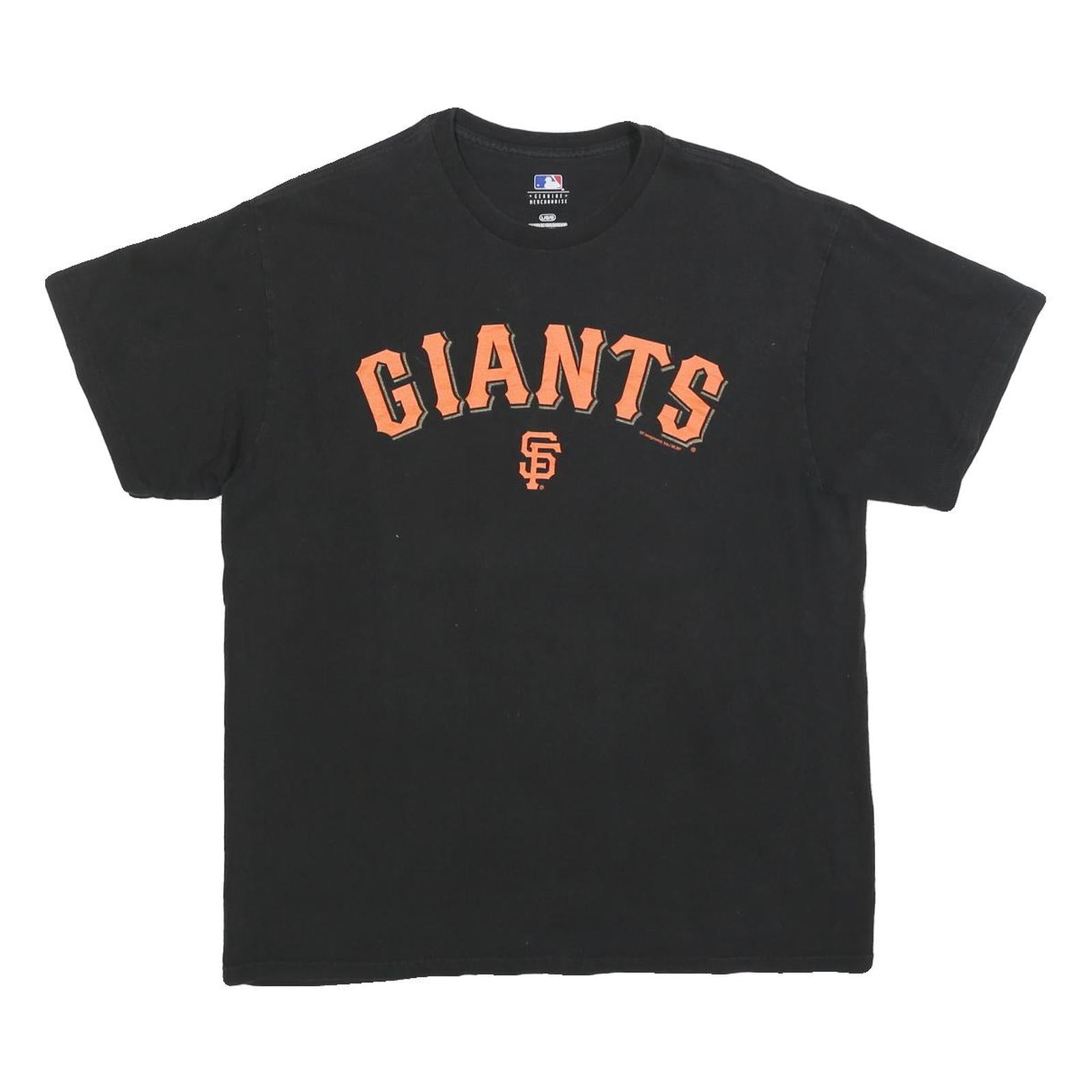 MLB Mens Black Giants Graphic T-Shirt L Short Sleeve Crew Neck Baseball