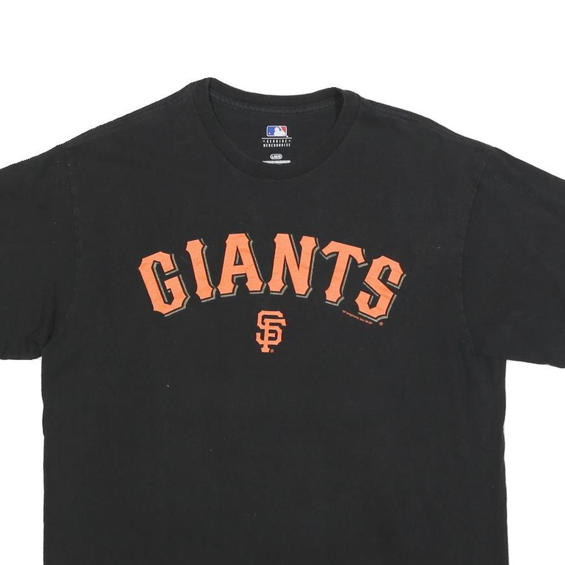 MLB Mens Black Giants Graphic T-Shirt L Short Sleeve Crew Neck Baseball