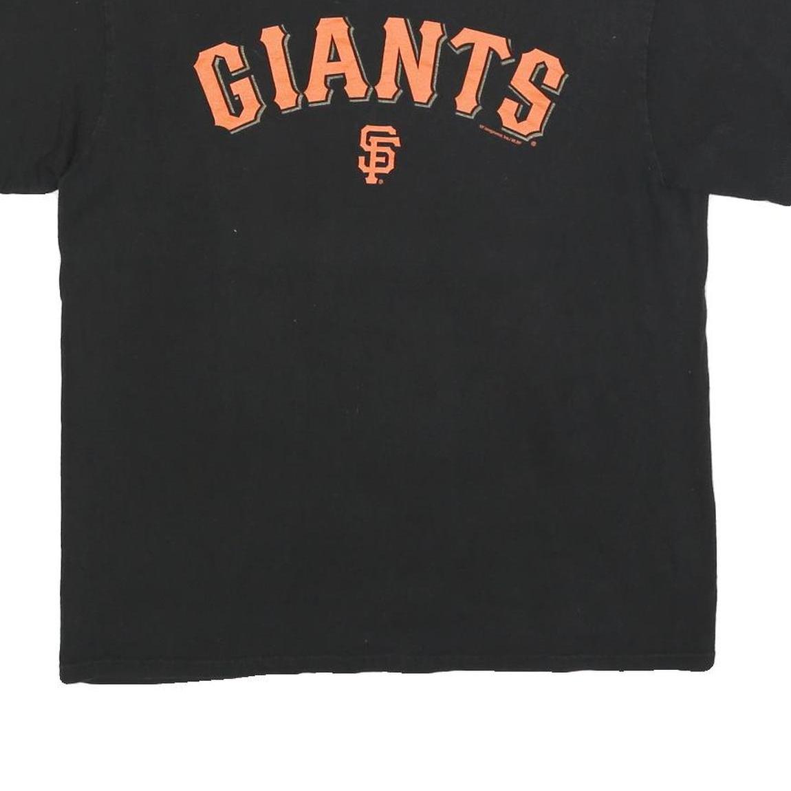 MLB Mens Black Giants Graphic T-Shirt L Short Sleeve Crew Neck Baseball