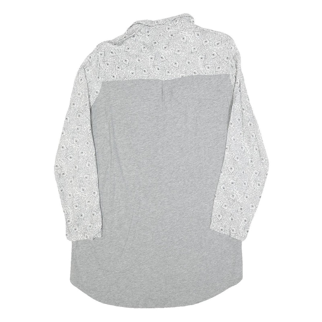 EMPORIO ARMANI Womens White & Grey Patterned Day Cotton Blend Shirt Dress M