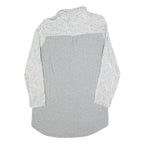 EMPORIO ARMANI Womens White & Grey Patterned Day Cotton Blend Shirt Dress M