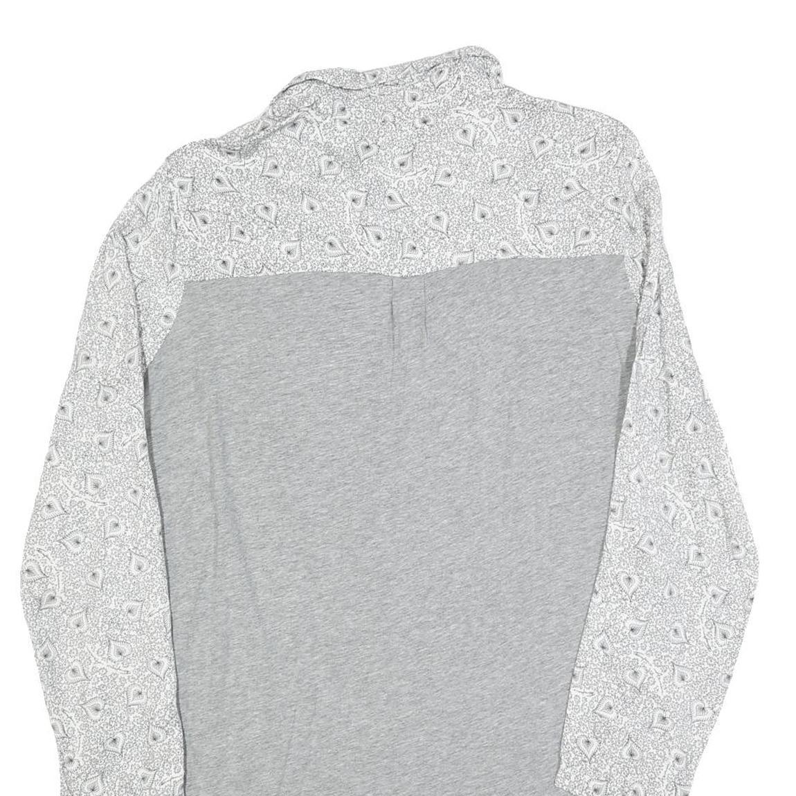 EMPORIO ARMANI Womens White & Grey Patterned Day Cotton Blend Shirt Dress M