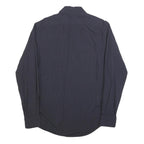 CALVIN KLEIN Mens Black Pinstripe Shirt L Button Closure Long Sleeve Elegant Fit