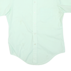LORD&LORD Mens Light Green Shirt M Polyester Blend Short Sleeve Casual