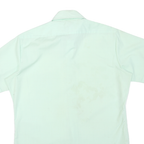 LORD&LORD Mens Light Green Shirt M Polyester Blend Short Sleeve Casual