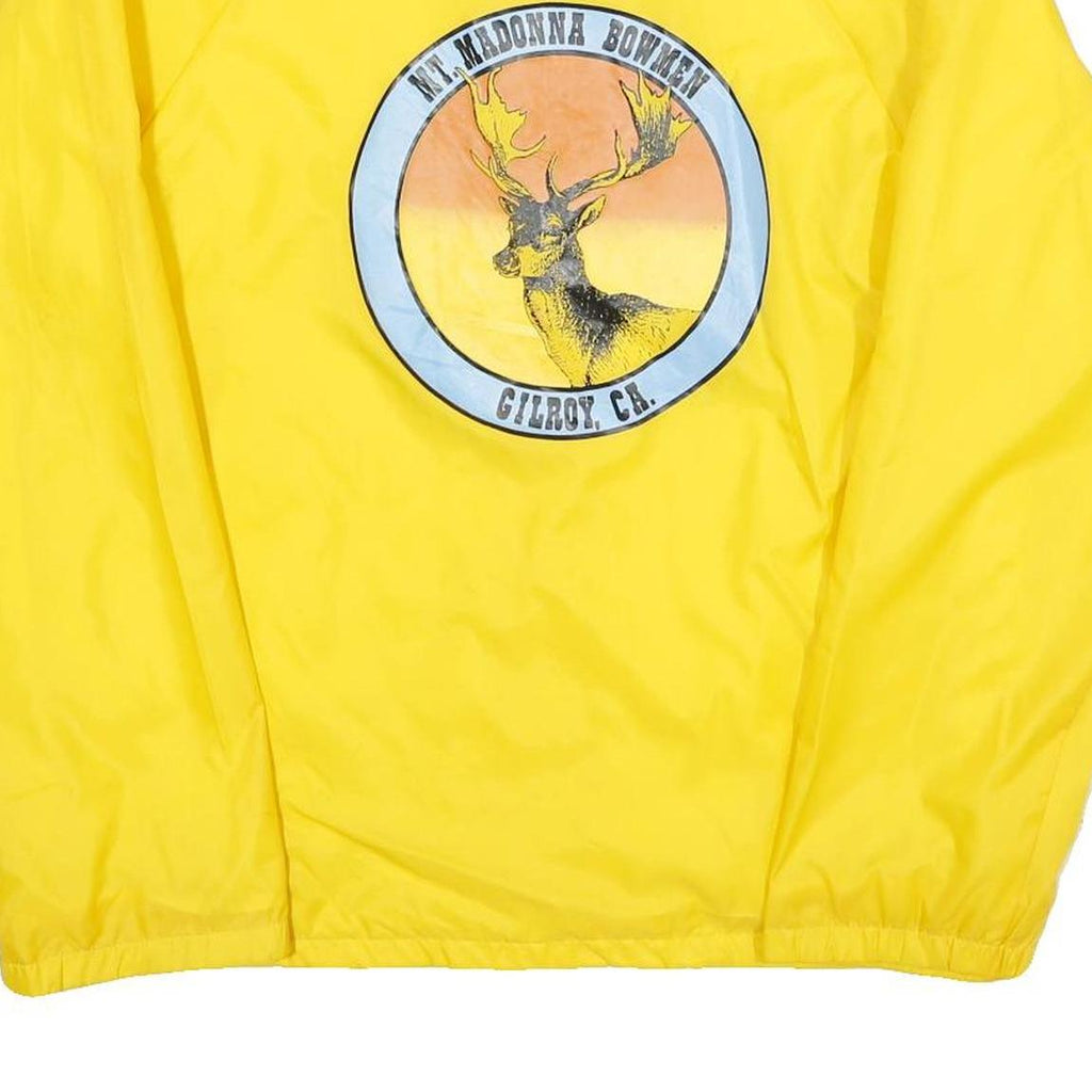 AUBURN SPORTSWEAR Mens Yellow Nylon Button Jacket S Plain Lightweight Style