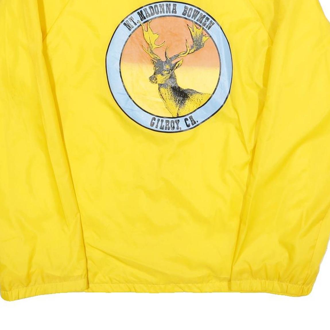 AUBURN SPORTSWEAR Mens Yellow Nylon Button Jacket S Plain Lightweight Style