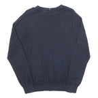 TOMMY HILFIGER Mens Navy Plain Pullover V-Neck Basic Knit M Cotton Blend Jumper