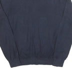 TOMMY HILFIGER Mens Navy Plain Pullover V-Neck Basic Knit M Cotton Blend Jumper