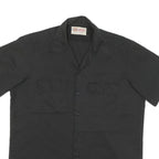 DICKIES Mens Black Work Shirt L Cotton Blend Short Sleeve Button-Up