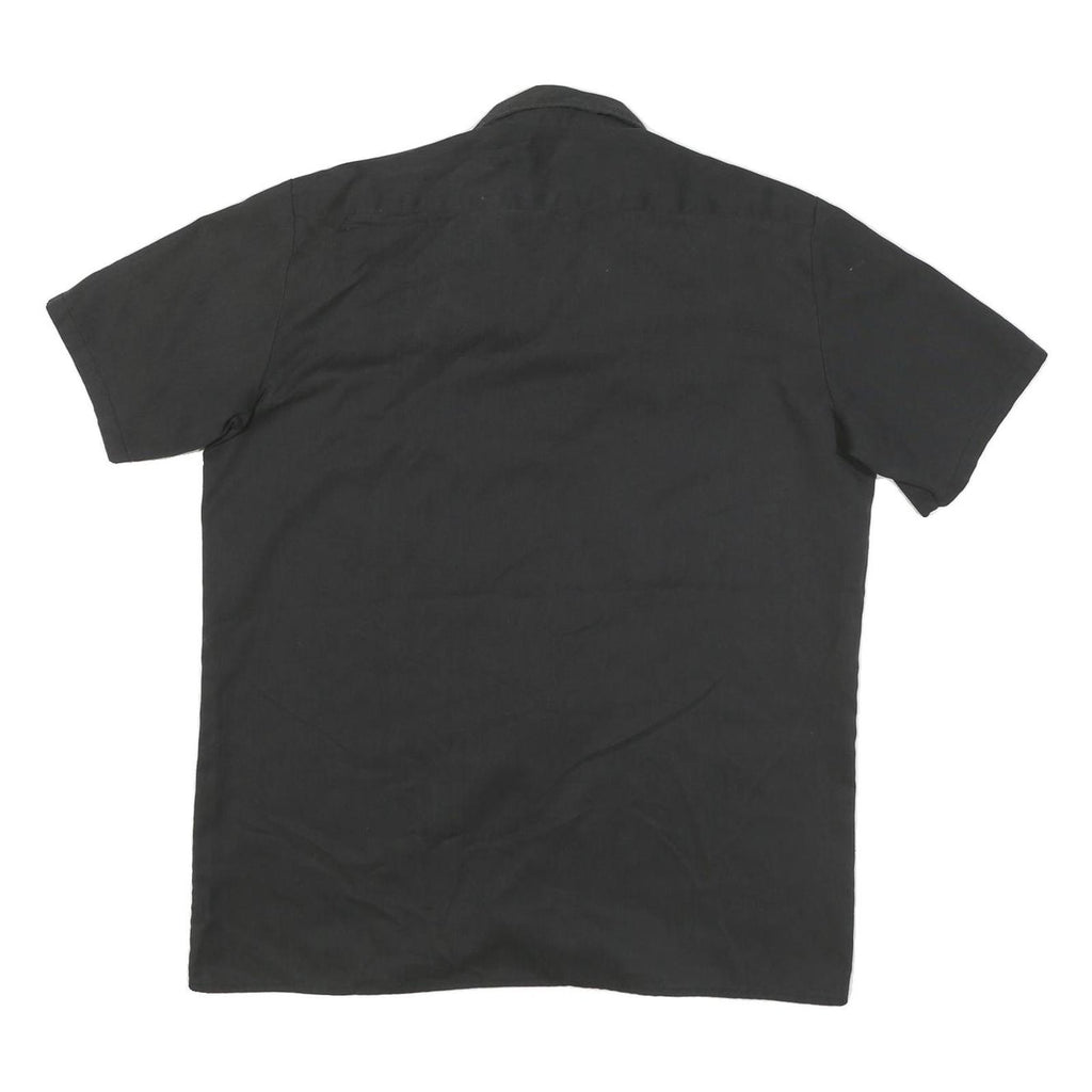 DICKIES Mens Black Work Shirt L Cotton Blend Short Sleeve Button-Up