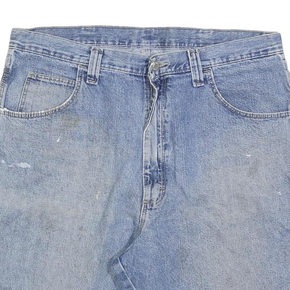 WRANGLER Mens Denim Blue Casual Cotton Shorts L W36 Utility Workwear