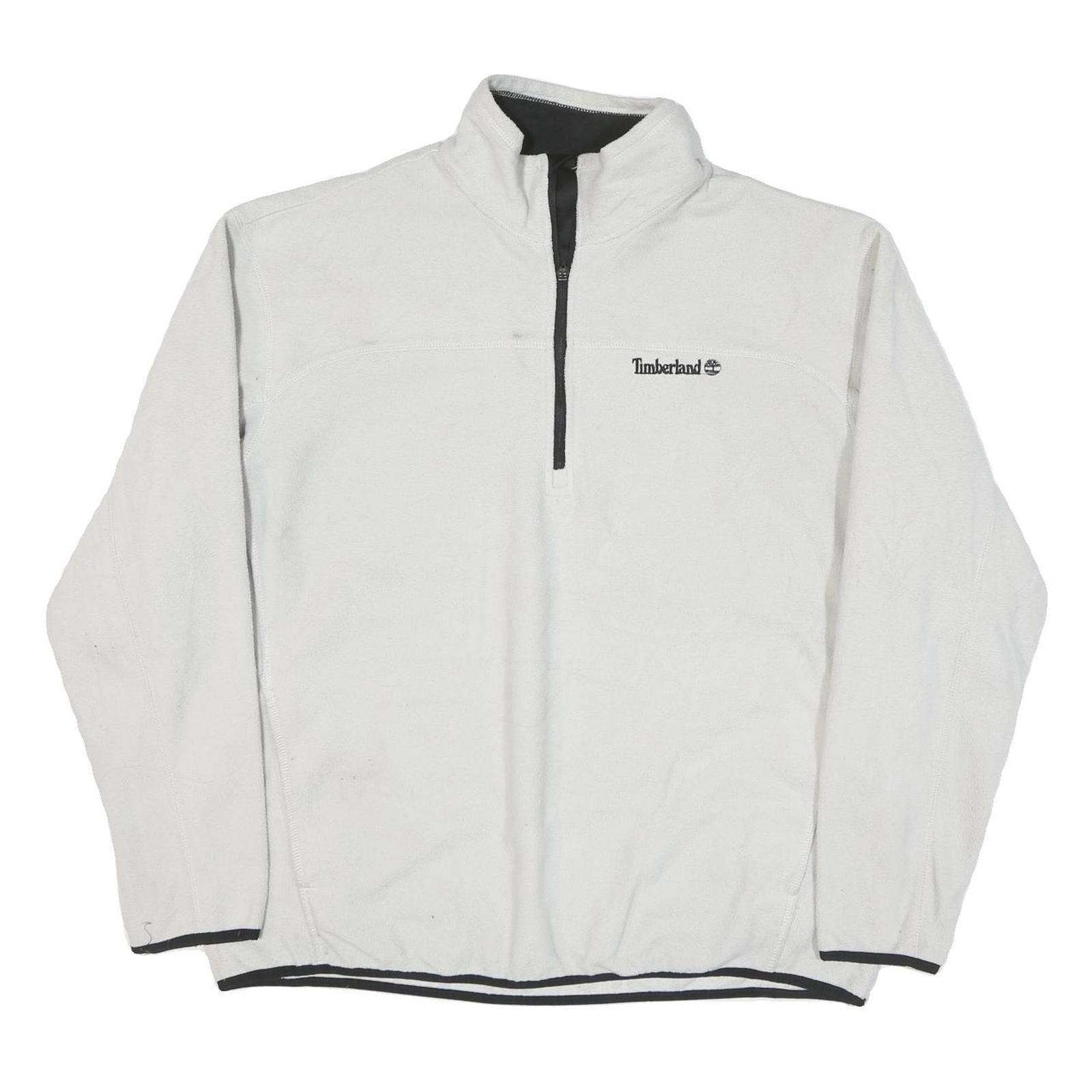 TIMBERLAND Mens White Pullover Plain 1/4 Zip Basic Knit XL Casual Outdoor Jumper