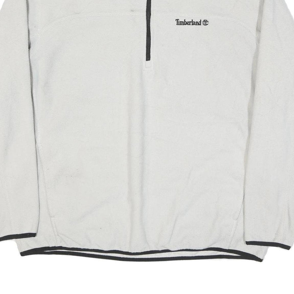 TIMBERLAND Mens White Pullover Plain 1/4 Zip Basic Knit XL Casual Outdoor Jumper