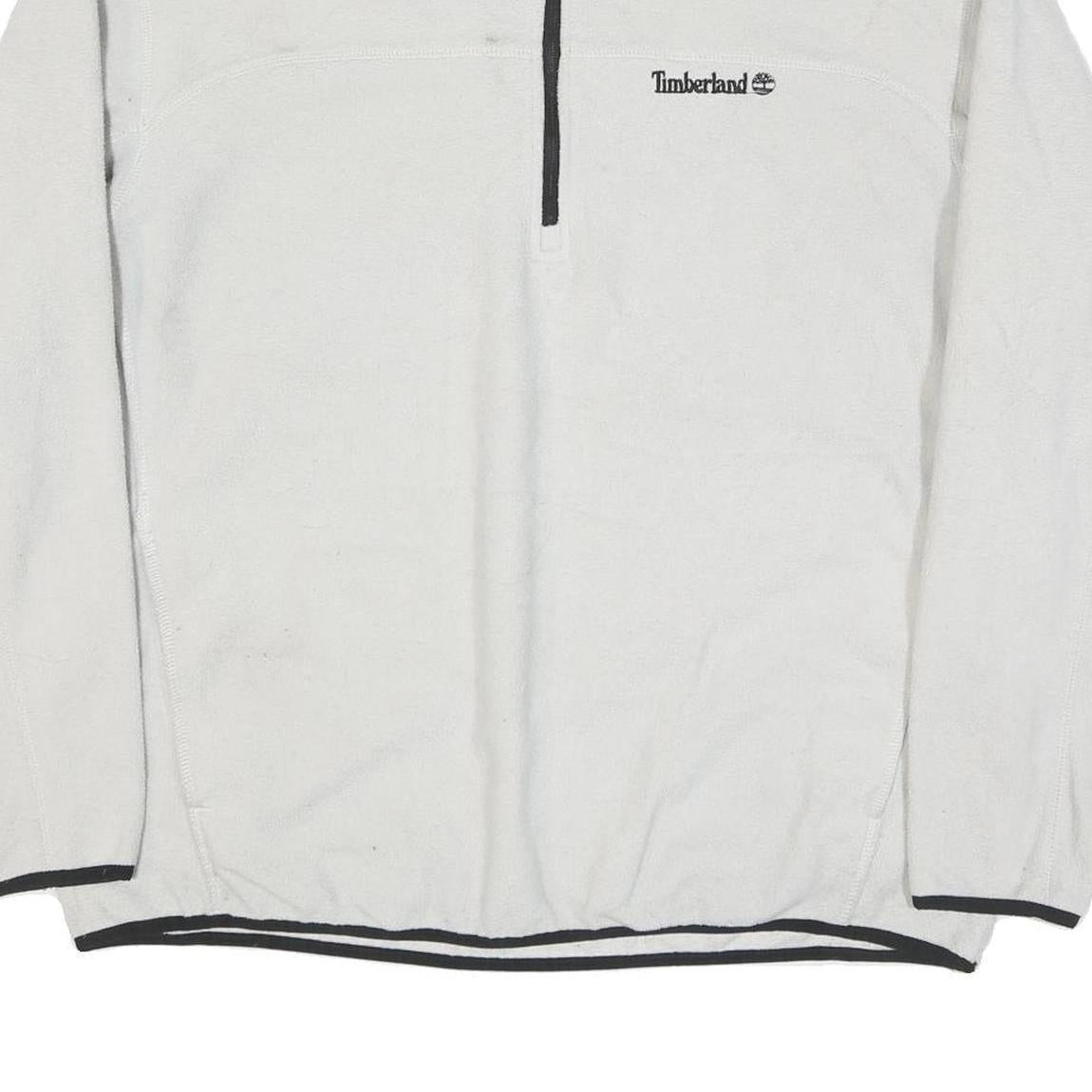 TIMBERLAND Mens White Pullover Plain 1/4 Zip Basic Knit XL Casual Outdoor Jumper