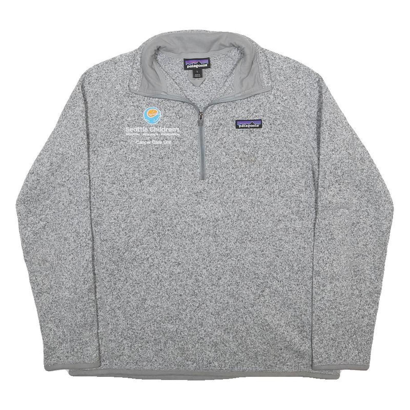 PATAGONIA Womens Grey Patterned Jumper Pullover Quarter Zip Size L Outdoor