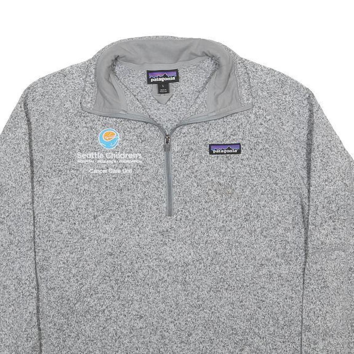 PATAGONIA Womens Grey Patterned Jumper Pullover Quarter Zip Size L Outdoor