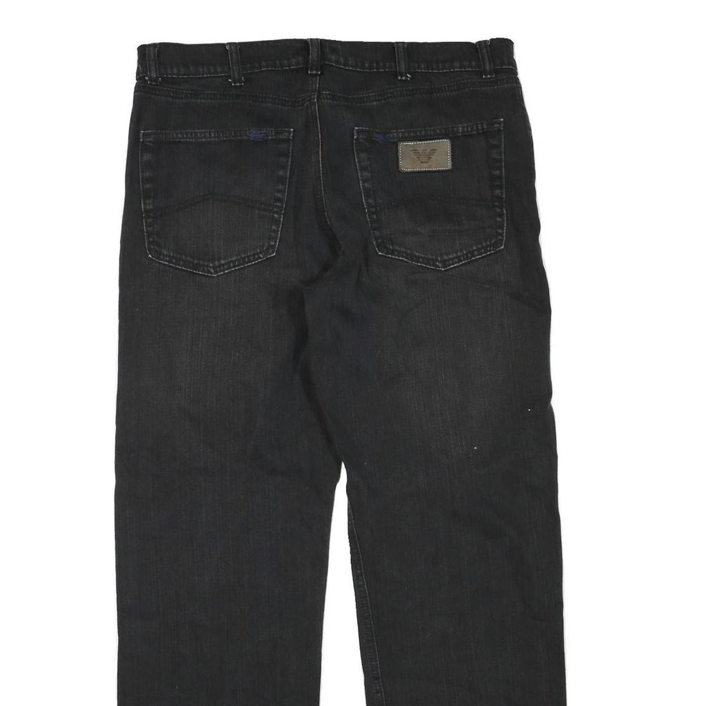 ARMANI JEANS Womens Black Regular Straight Denim W36 L30 Zip Cotton Blend
