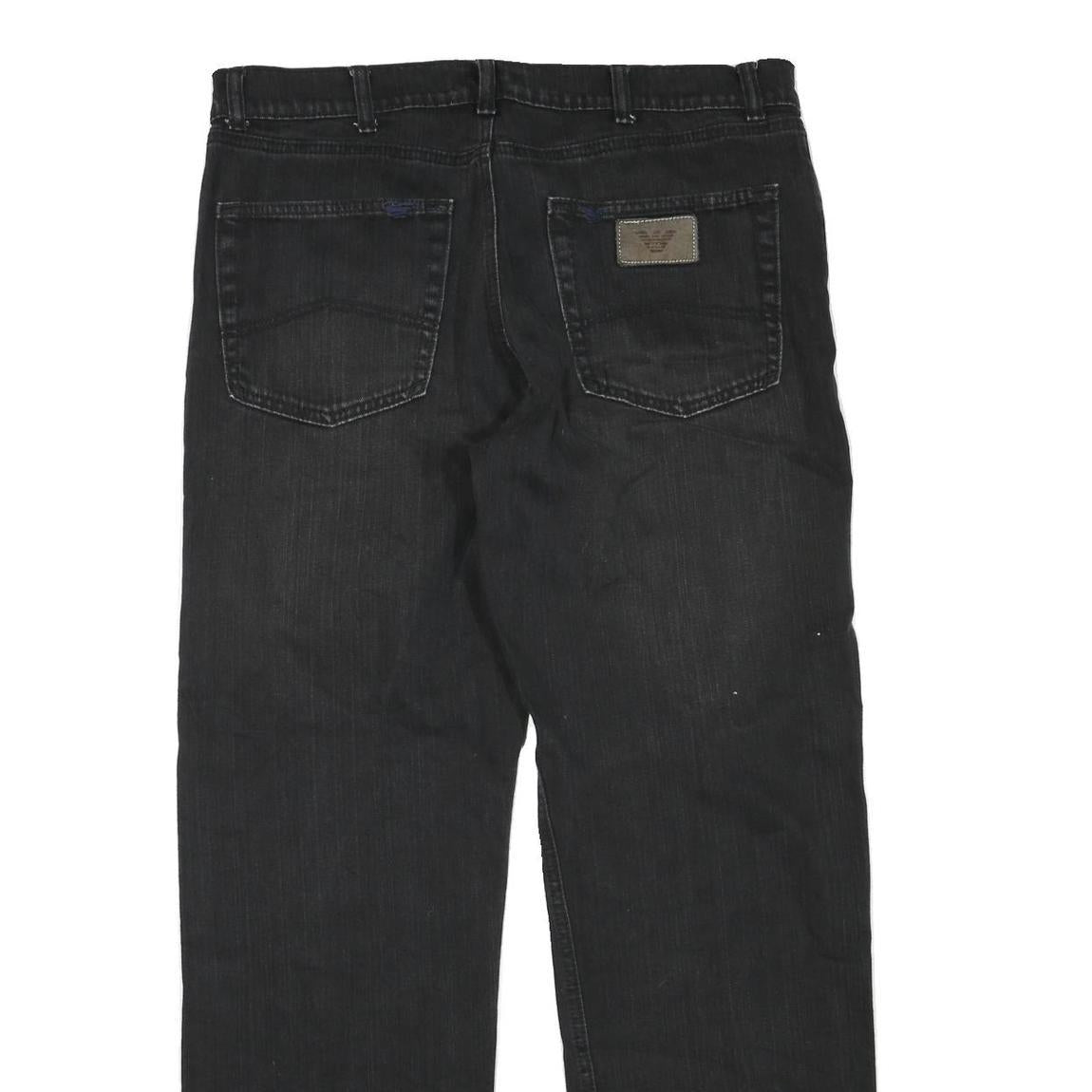 ARMANI JEANS Womens Black Regular Straight Denim W36 L30 Zip Cotton Blend