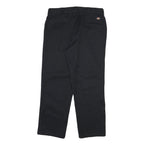 DICKIES Mens Black Regular Fit Straight Leg Trousers Cotton Blend W38 L30