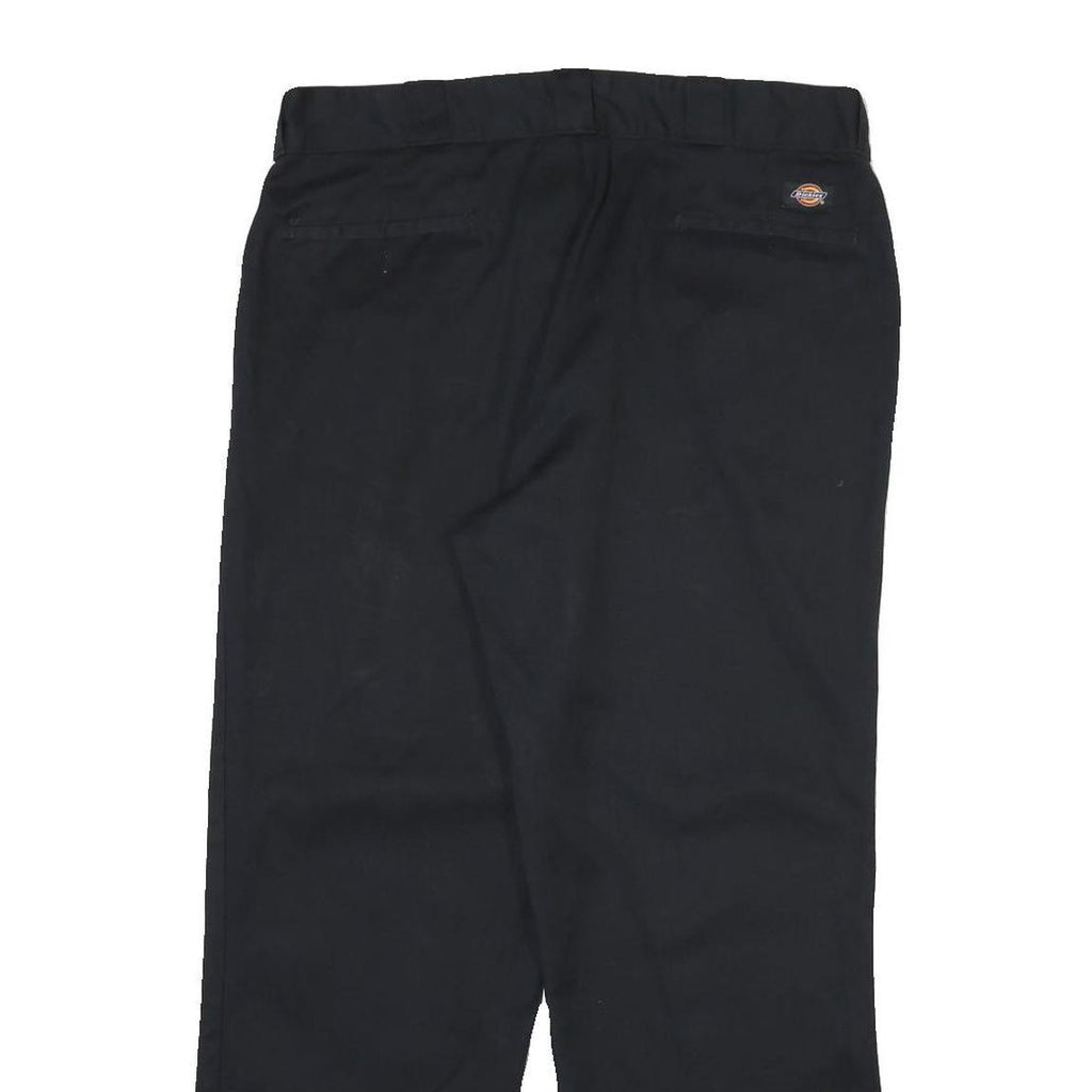 DICKIES Mens Black Regular Fit Straight Leg Trousers Cotton Blend W38 L30