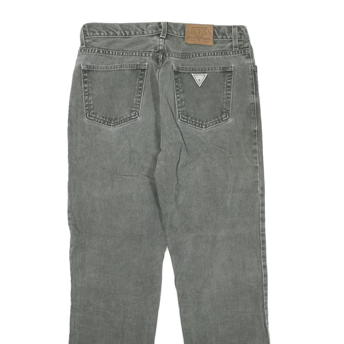 GUESS Womens Regular Fit Grey Denim Jeans W30 L29 Cotton Blend Zip Casual