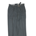 Mens Grey Wool Blend Regular Fit Trousers W32 L32 Classic Zip Closure Formal