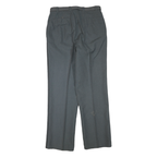 Mens Grey Wool Blend Regular Fit Trousers W32 L32 Classic Zip Closure Formal