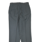 Mens Grey Wool Blend Regular Fit Trousers W32 L32 Classic Zip Closure Formal