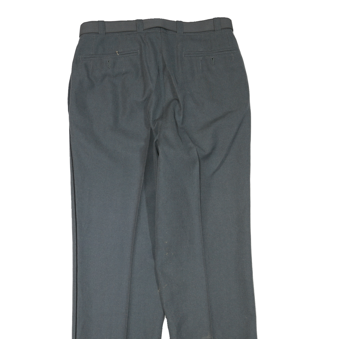 Mens Grey Wool Blend Regular Fit Trousers W32 L32 Classic Zip Closure Formal