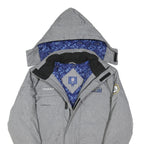 NFL Mens Grey Polyester Blend Zip Jacket L Plain Hooded Super Bowl XLVIII