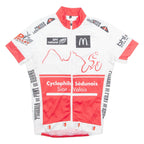 GS BIKE Cycling Mens Jersey White 1/4 Zip XS