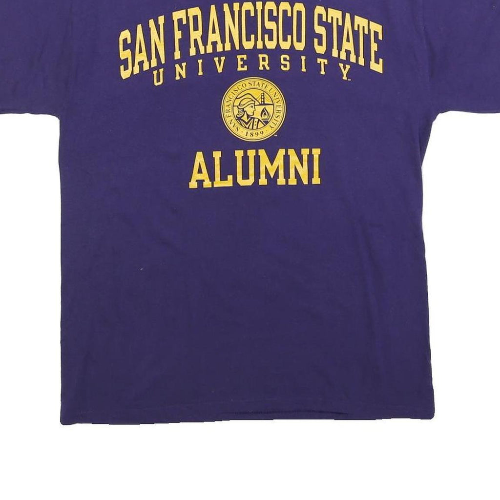 CHAMPION Mens Blue San Francisco State University Alumni Graphic T-Shirt M Short