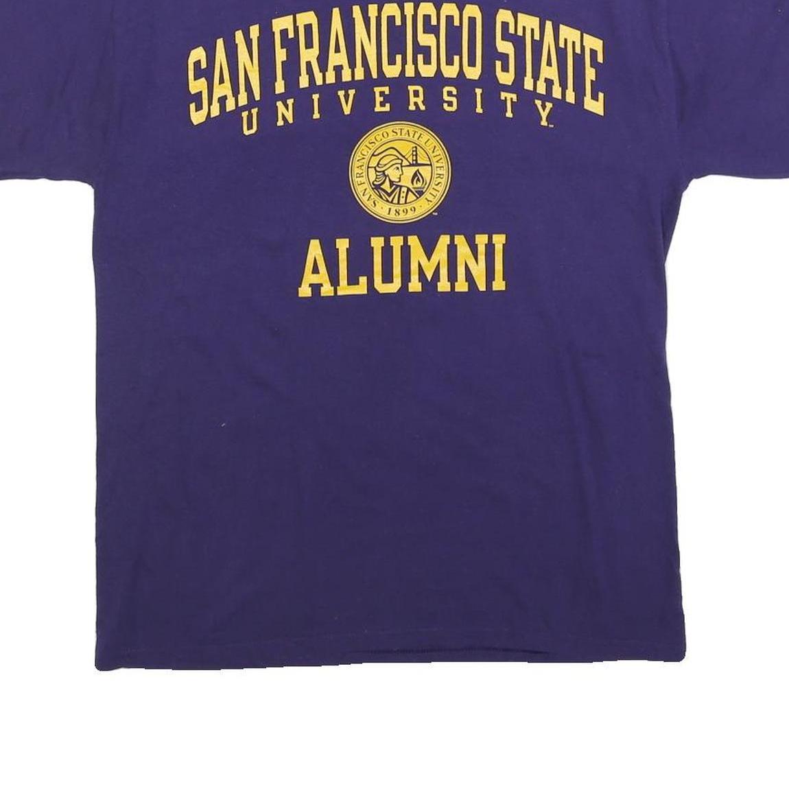 CHAMPION Mens Blue San Francisco State University Alumni Graphic T-Shirt M Short
