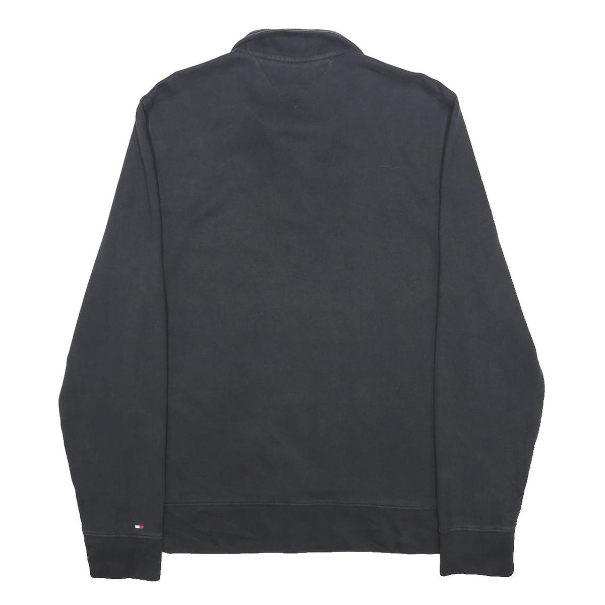 TOMMY HILFIGER Mens Black Half Zip Sweatshirt M Cotton Blend Casual Pullover